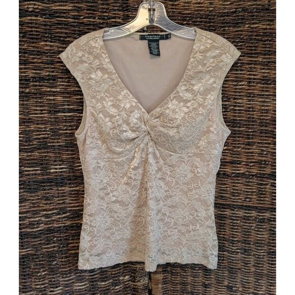 Vintage Rampage Y2K Sheer Lace Babydoll Tank Top Womens XL 90s Fairy Whimsigoth - Picture 1 of 6